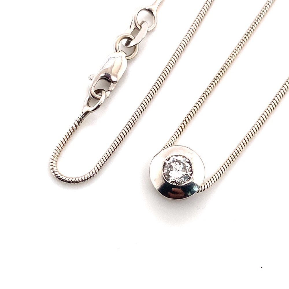 14kWG 0.27Ct Diamond Solitaire Necklace 18”